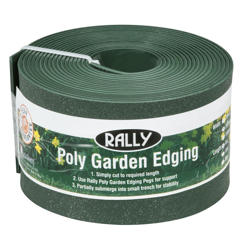 Rally 100mm x 6m Green Poly Garden Edging