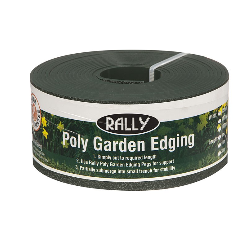 Rally 75mm x 6m Green Poly Garden Edging