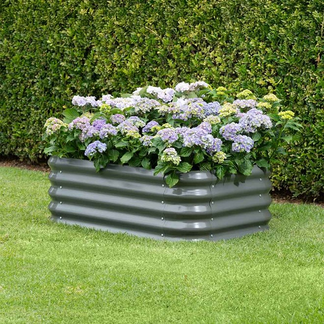 Corrugated Garden Bed Kit Slate Grey