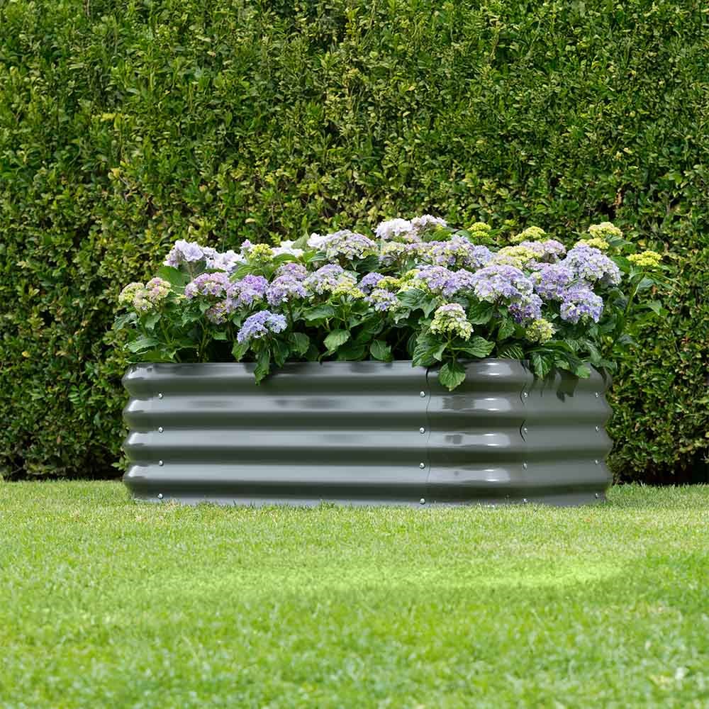 Corrugated Garden Bed Kit Slate Grey
