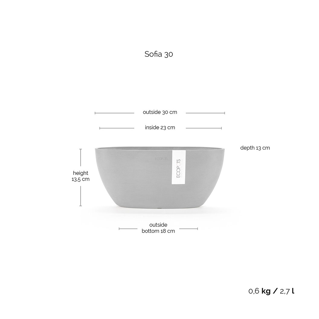 Sofia Self Watering Eco Pot 30CM Taupe