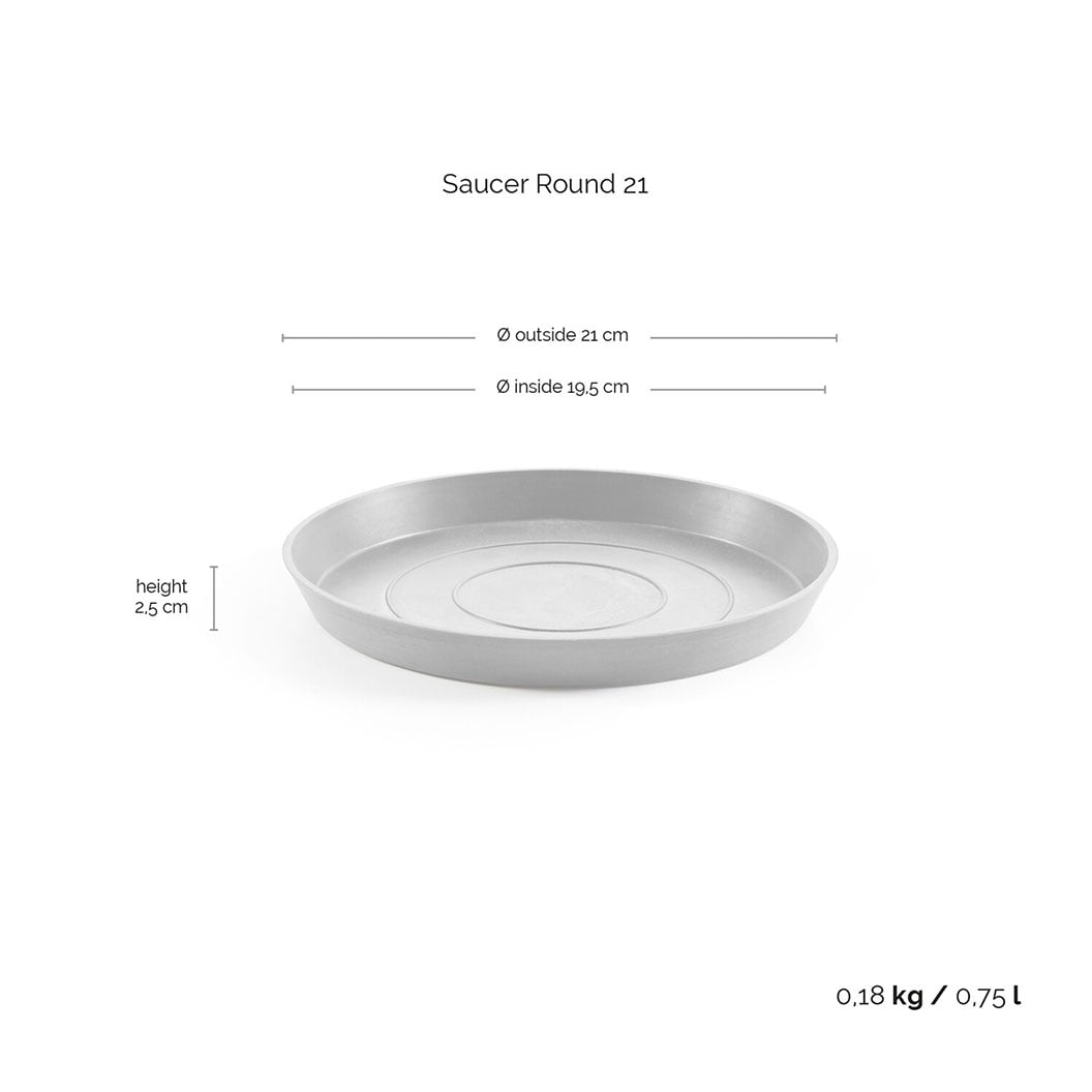 Round Eco Pot Saucer 21CM White