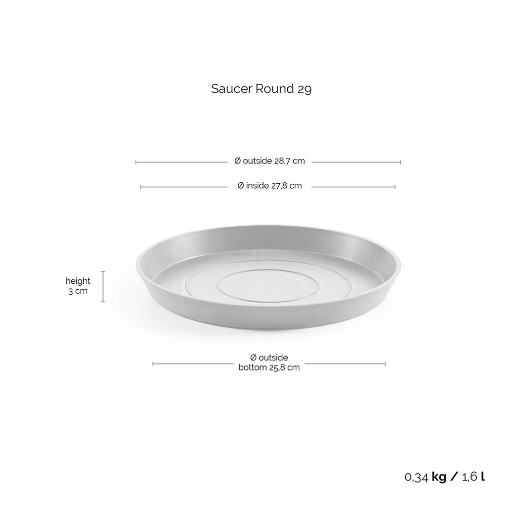 Round Eco Pot Saucer 29CM White