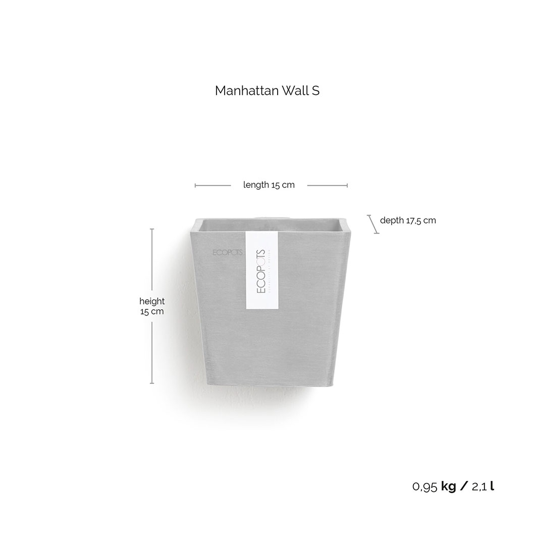 Manhattan Wall Eco Pot 15CM D/Grey