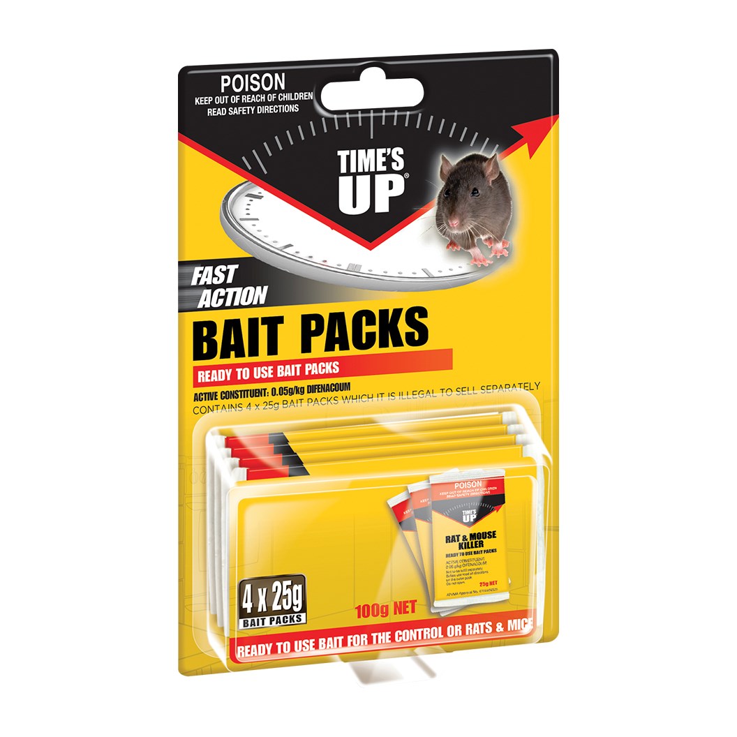 Fast Action Throw Pack Rodent Bait 4 x 25g