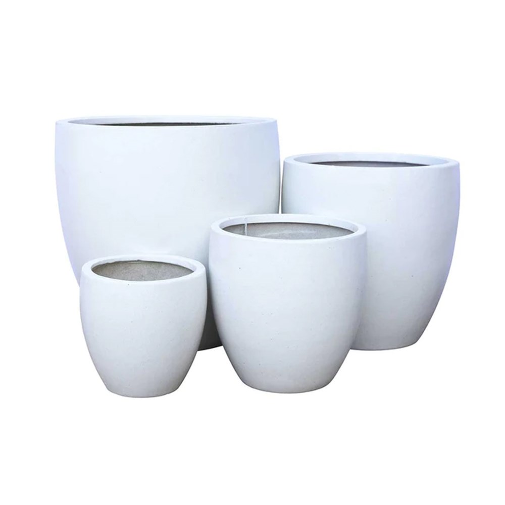 Montague Egg Pot White Stone Large