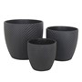 Egg Leaf Pot Black Small