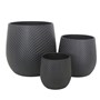 Drum Leaf Pot Black Small