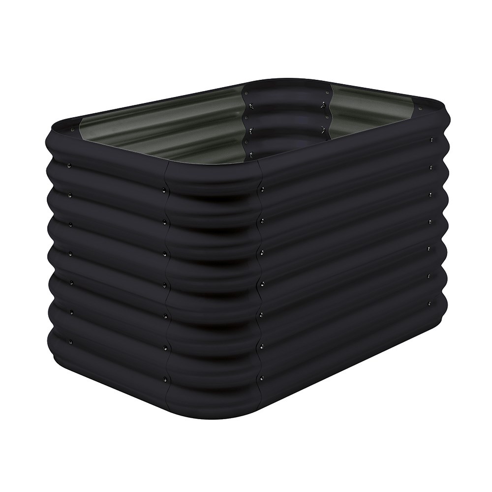 Corrugated Garden Bed Double Height Ebony