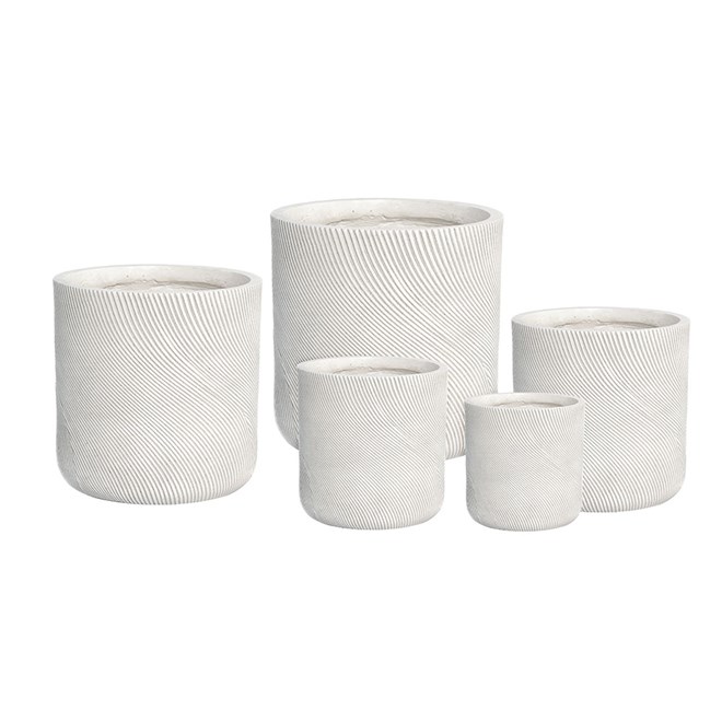 Helix Cylinder Pot 24x24cm White Extra Small