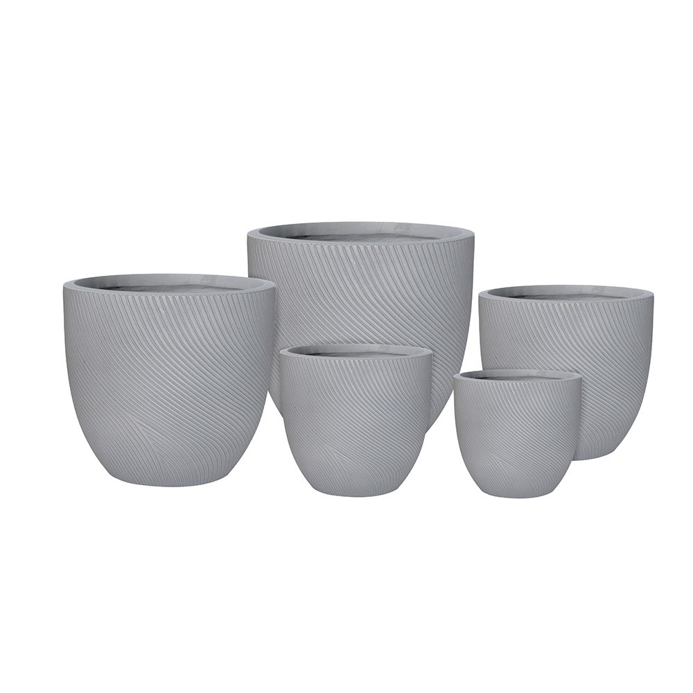 Helix Egg Pot 30x28cm Grey Small