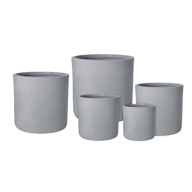 Helix Cylinder Pot 44x44cm Grey Large
