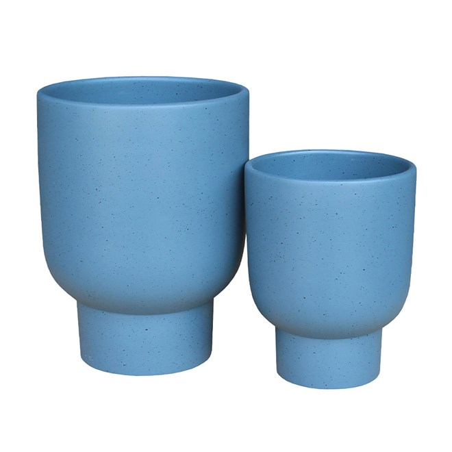 Northcote Rhett Pedestal Pot 22x28cm Blue Medium