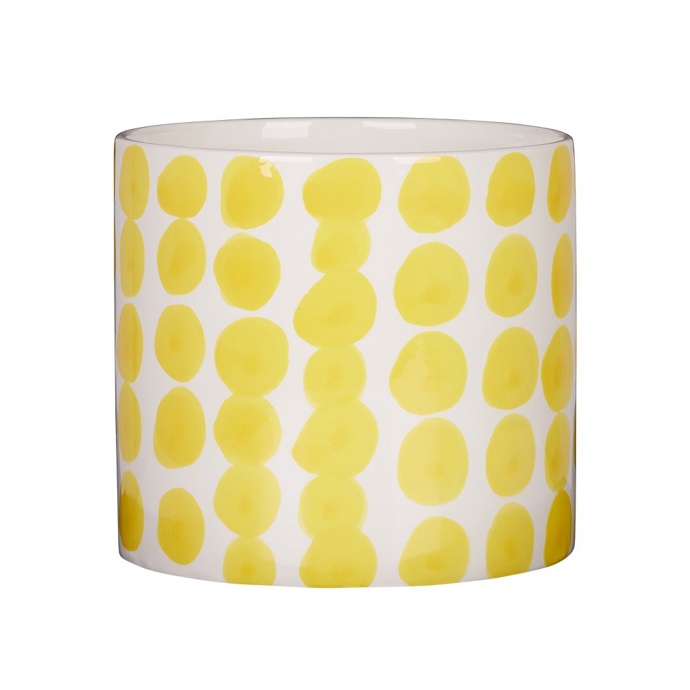 Spotty Pot Yellow 15.5X15.5cm