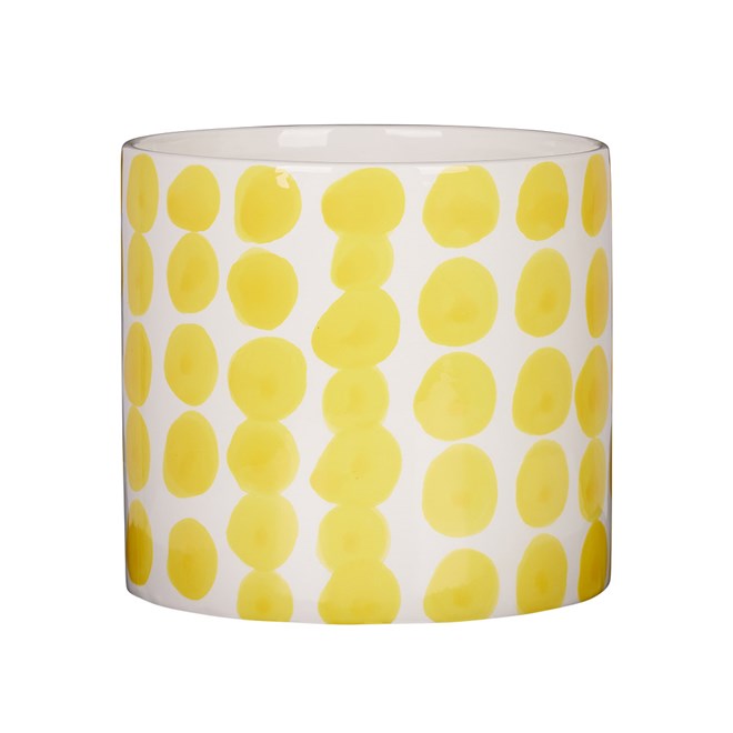 Spotty Pot Yellow 15.5X15.5cm