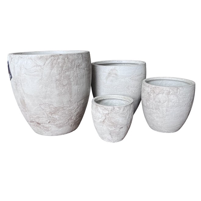 Northcote Pottery Montague Egg Pot 54X54cm White Pietra