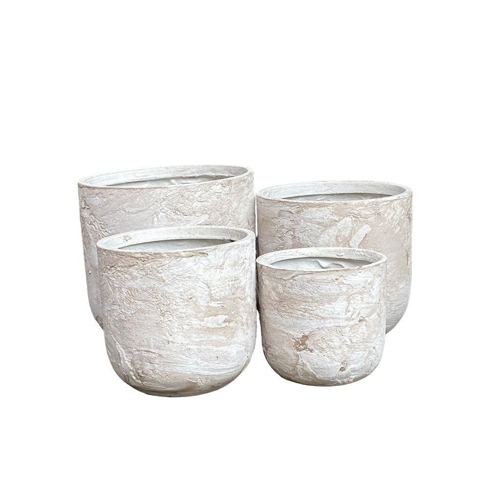 Northcote Pottery Odyssey Drum Pot 24X20cm White Pietra