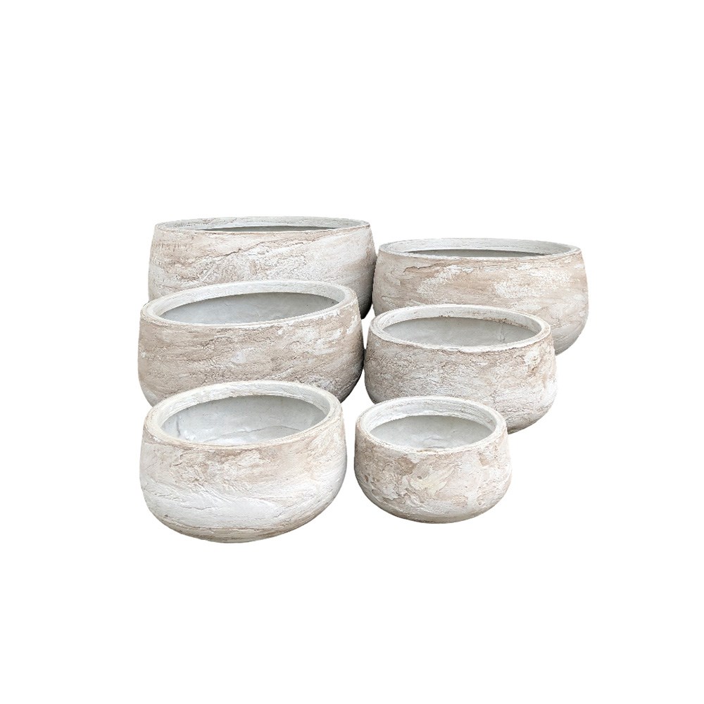 Northcote Pottery Andy Bowl Pot 25X13cm White Pietra