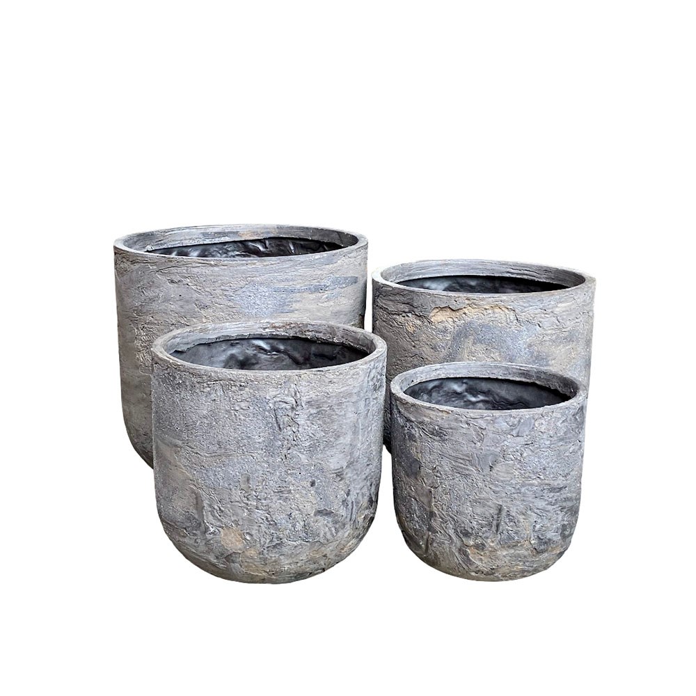 Northcote Pottery Odyssey Drum Pot 34X29cm Grey Pietra