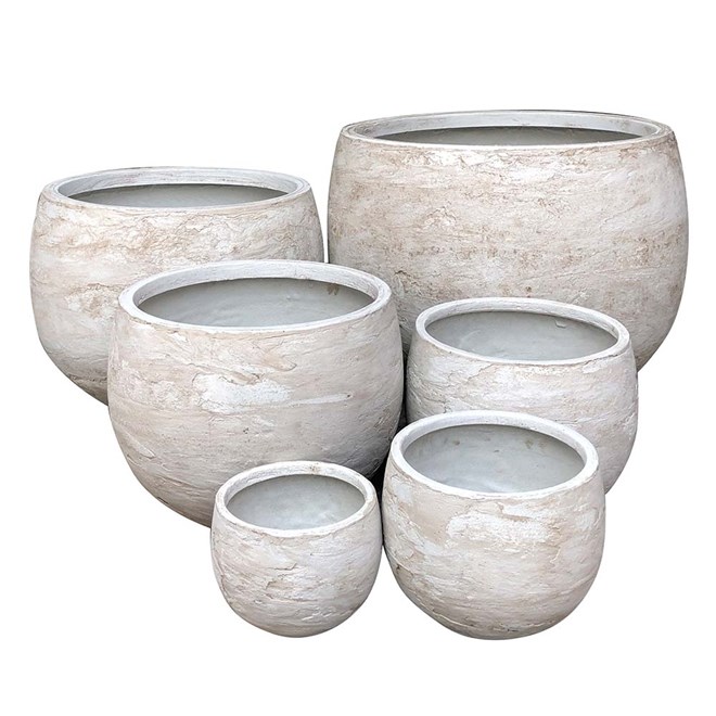 Northcote Pottery Mega Belly Pot 57X42cm White Pietra