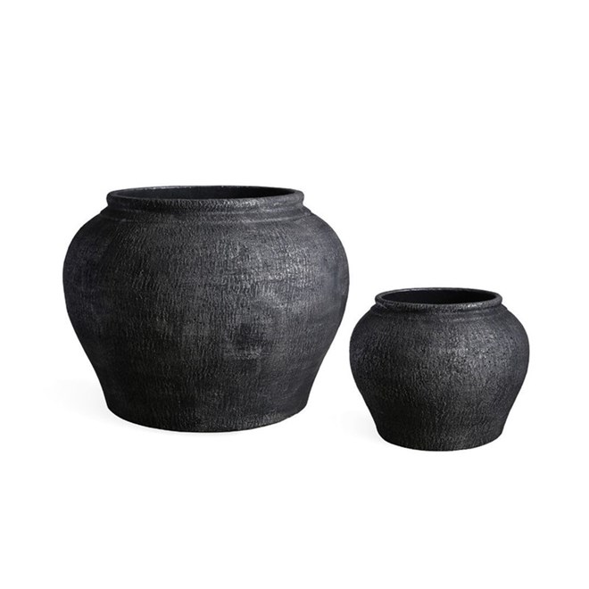 Northcote Pottery Crete Belly Pot 44X34cm Black