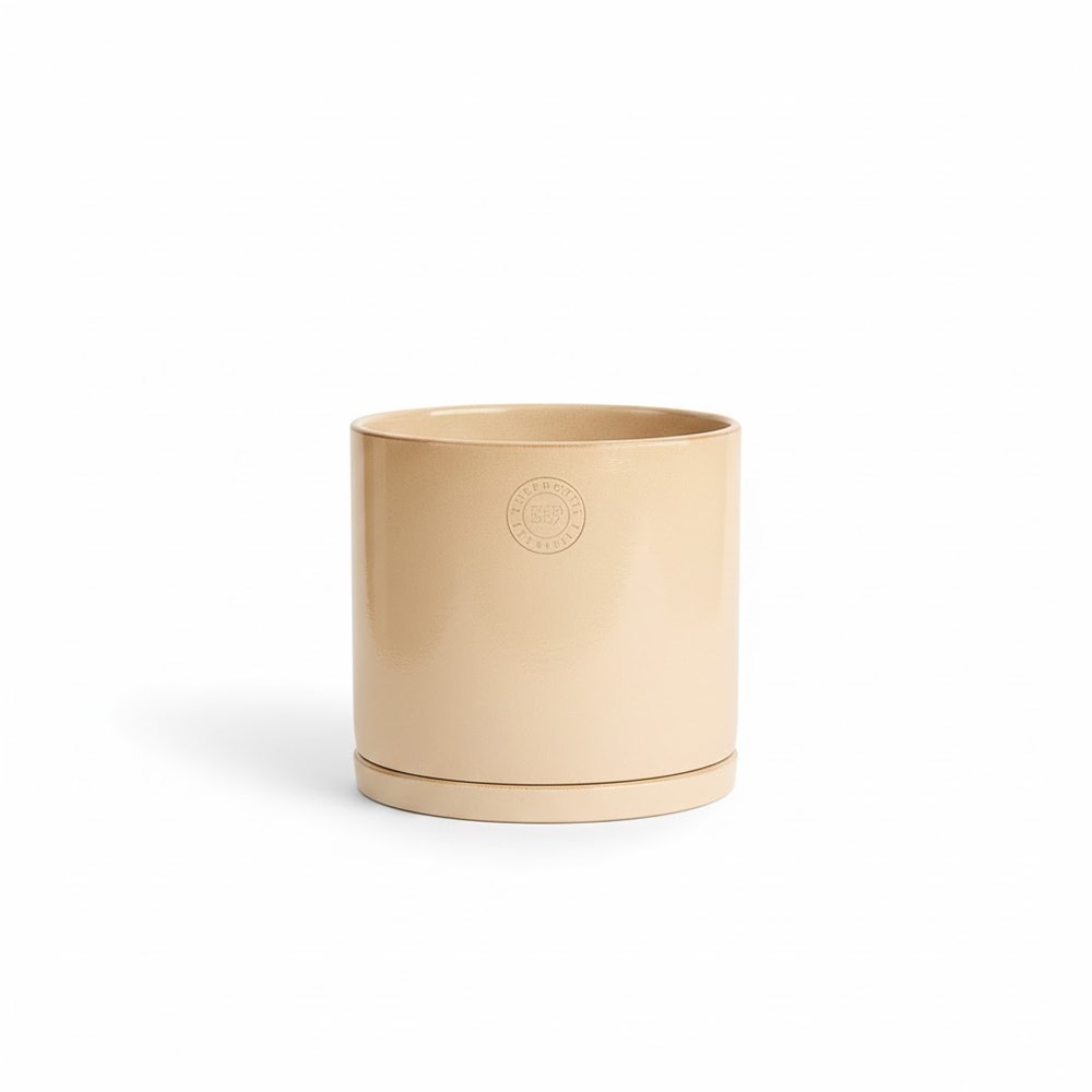 Stipple Cylinder Pot Natural 20 x 16.8cm - Med