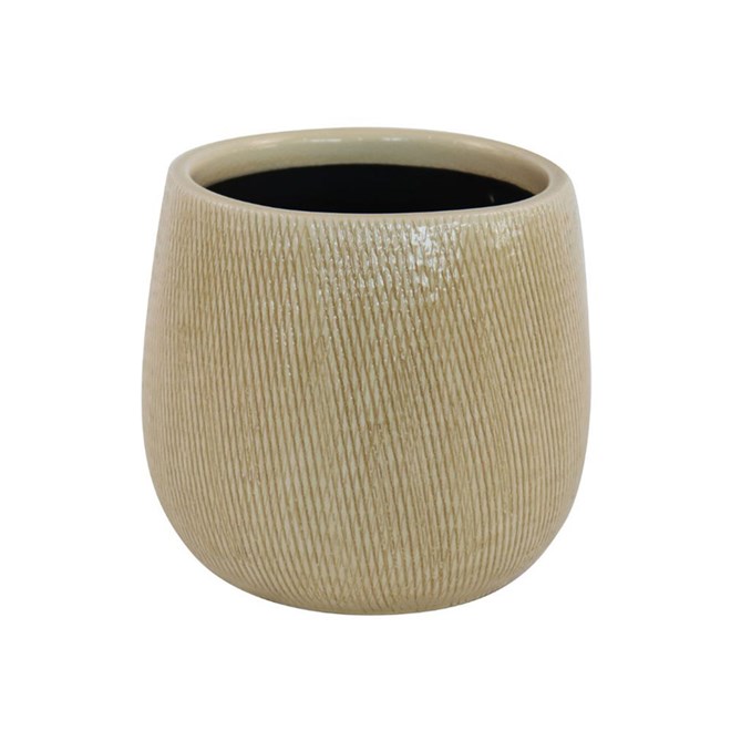 Hisako Round Pot - Ecru  26 x 21cm Large