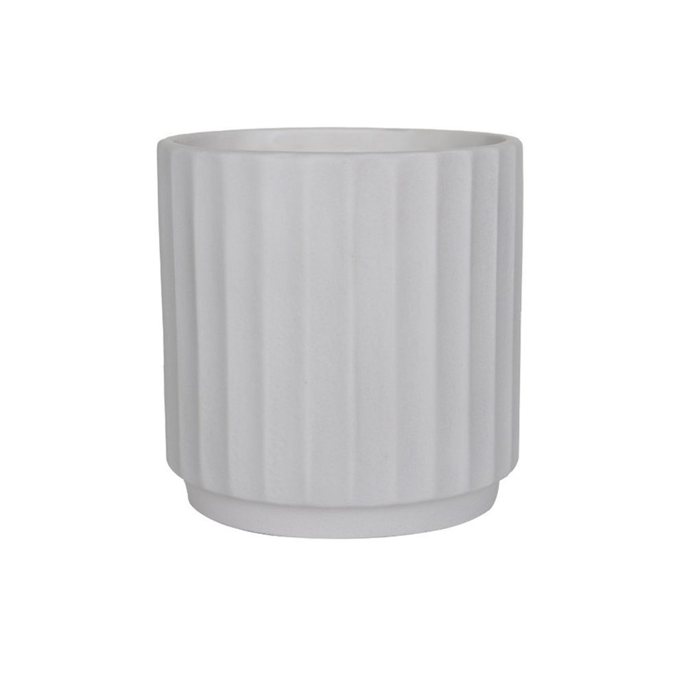 Cedar Tapered Cylinder Pot - White 13.5 x 13.5cm - Small