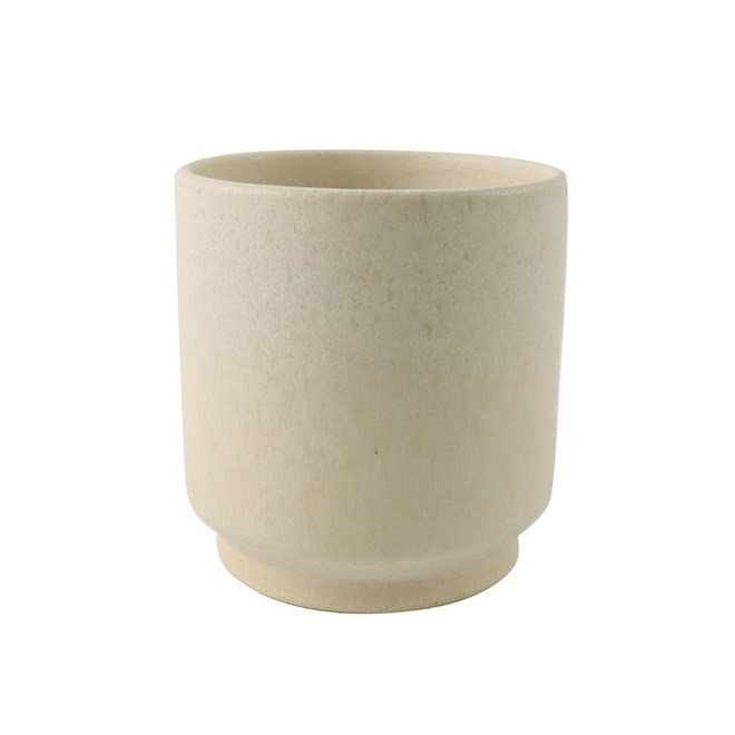 Yoko Pedestal Pot  Ecru 15 x 16cm- Small