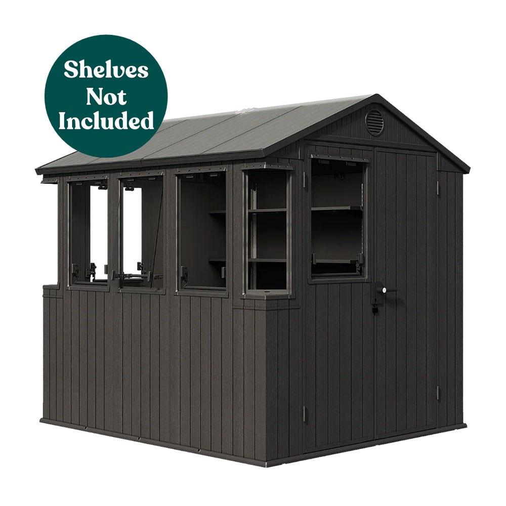 Keter 1.9x2.4m Potting Shed - Dark Grey