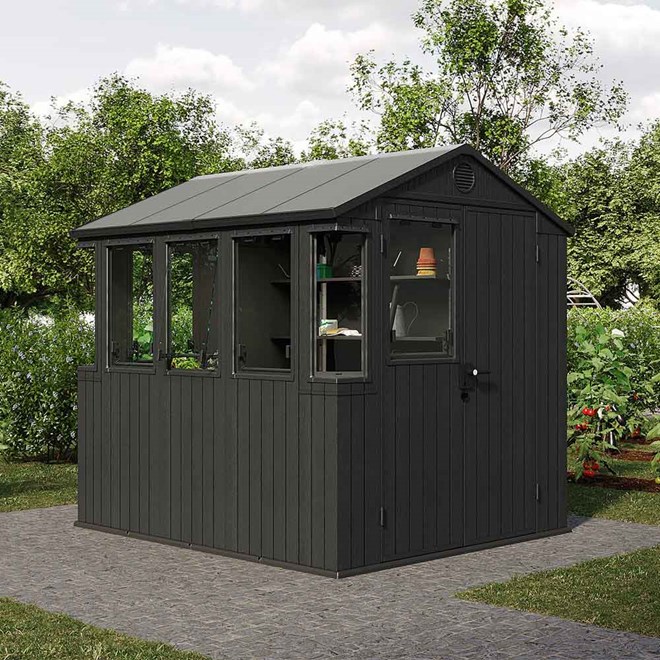Keter 1.9x2.4m Potting Shed - Dark Grey
