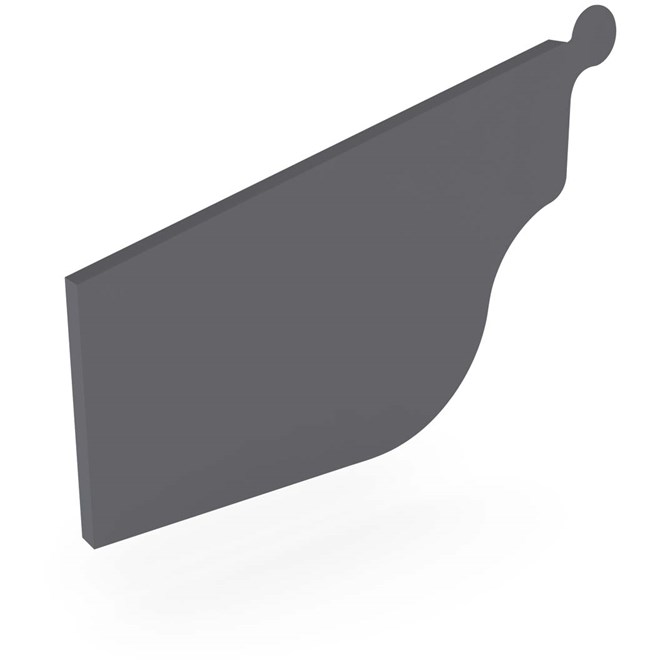 OG Gutter 125 Stop End Left Hand Granite