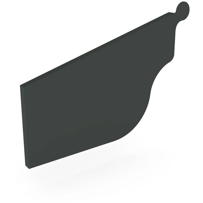 OG Gutter 125 Stop End Left Hand Gun Metal Grey