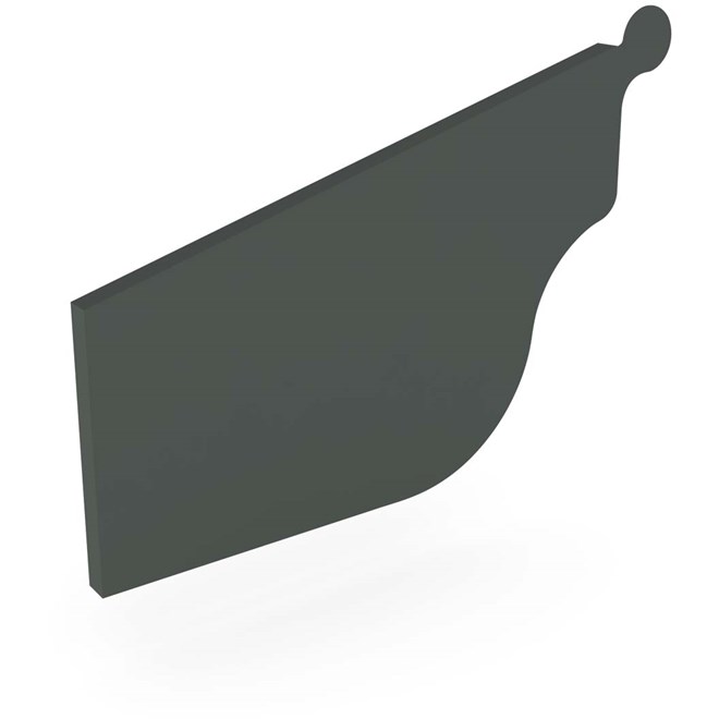 OG Gutter 125 Stop End Left Hand Slate Grey