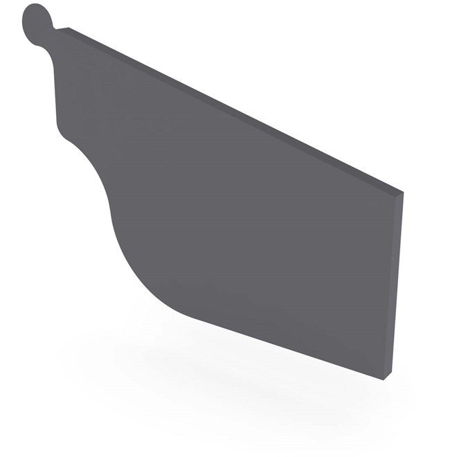 OG Gutter 125 Stop End Right Hand Granite