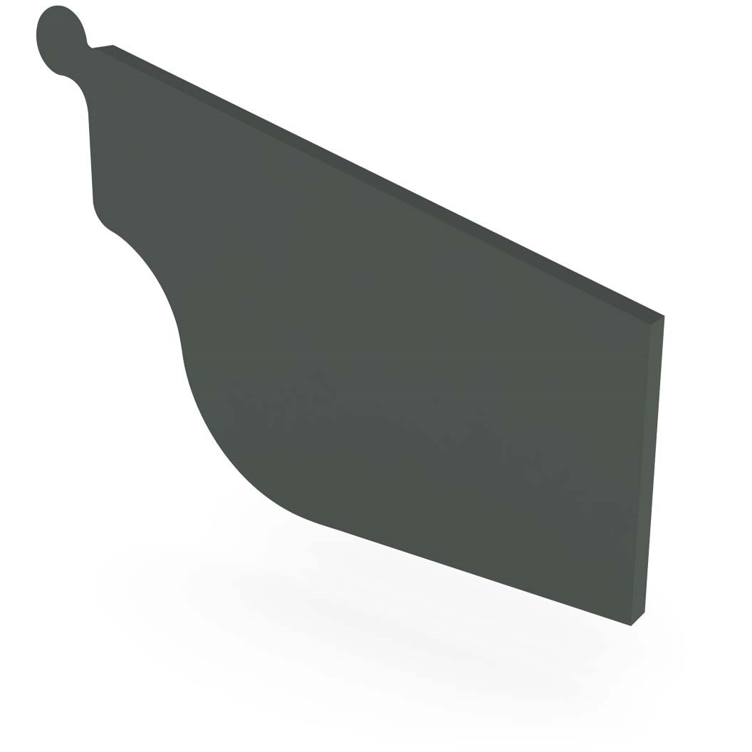 OG Gutter 125 Stop End Right Hand Slate Grey