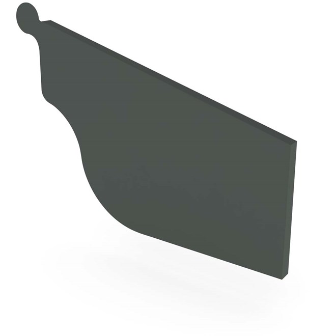 OG Gutter 125 Stop End Right Hand Slate Grey