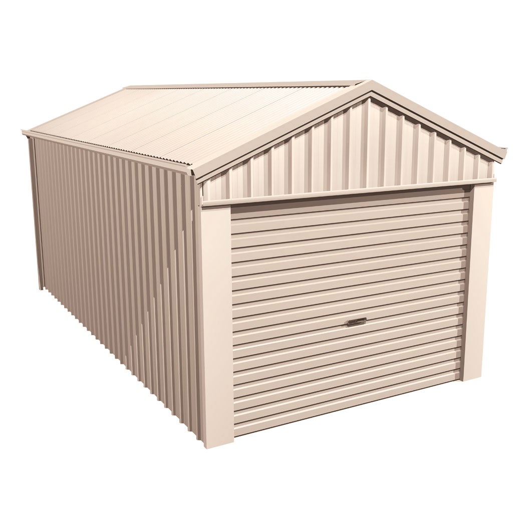 Domestic Gable Roof Shed Single Garage 3.16 x 6.21 x 2.4m Gable End Roller Door Primrose