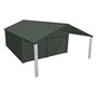 Domestic Gable Roof Shed Double Garaport 5.45 x 12.3 x 2.4m Gable End Roller Door Slate Grey