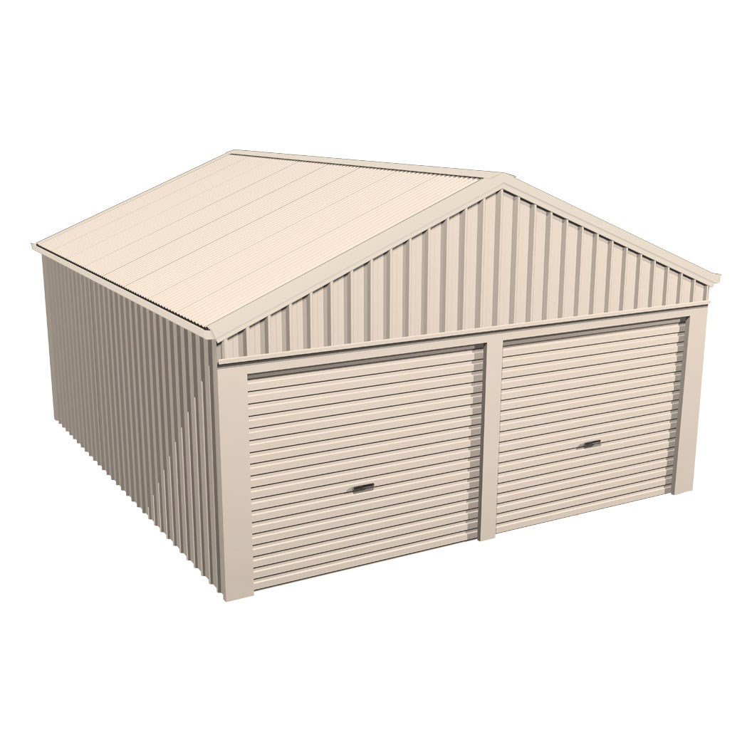 Domestic Gable Roof Shed Double Garage 5.45 x 6.21 x 2.4m Gable End Roller Door Primrose