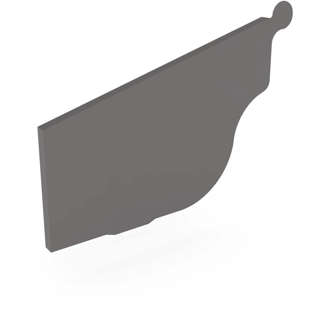 OG Gutter 125 Ribbed Stop End Left Hand Cobblestone