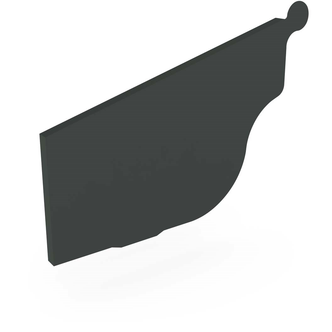 OG Gutter 125 Ribbed Stop End Left Hand Gun Metal Grey