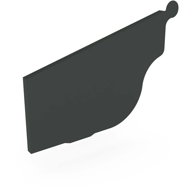 OG Gutter 125 Ribbed Stop End Left Hand Gun Metal Grey