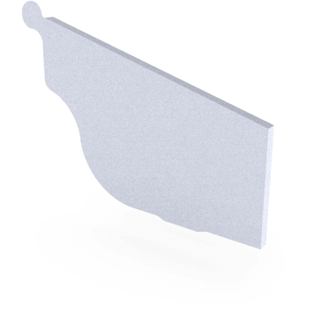 OG Gutter 125 Ribbed Stop End Right Hand Zinc/Aluminium