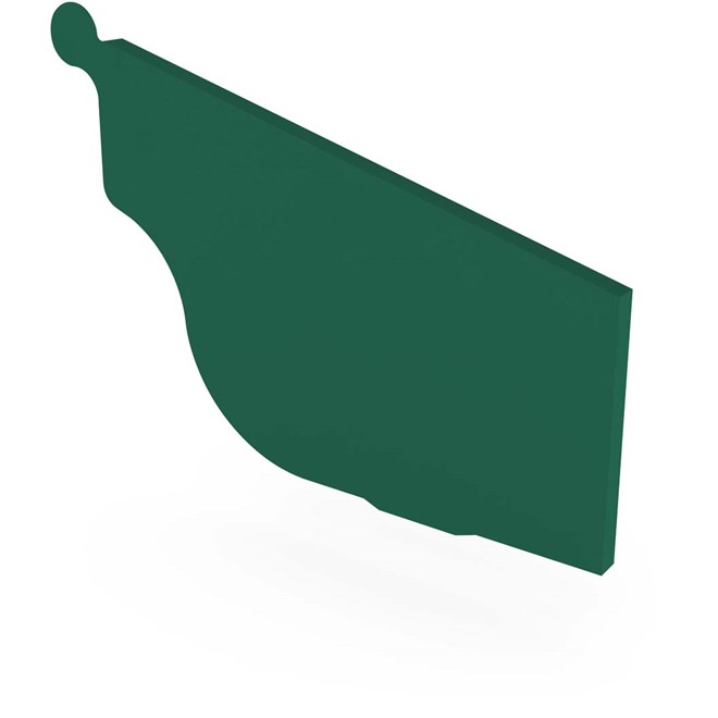 OG Gutter 125 Ribbed Stop End Right Hand Caulfield Green