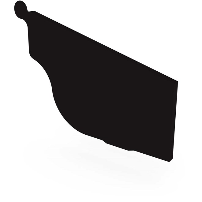 OG Gutter 125 Ribbed Stop End Right Hand Ebony