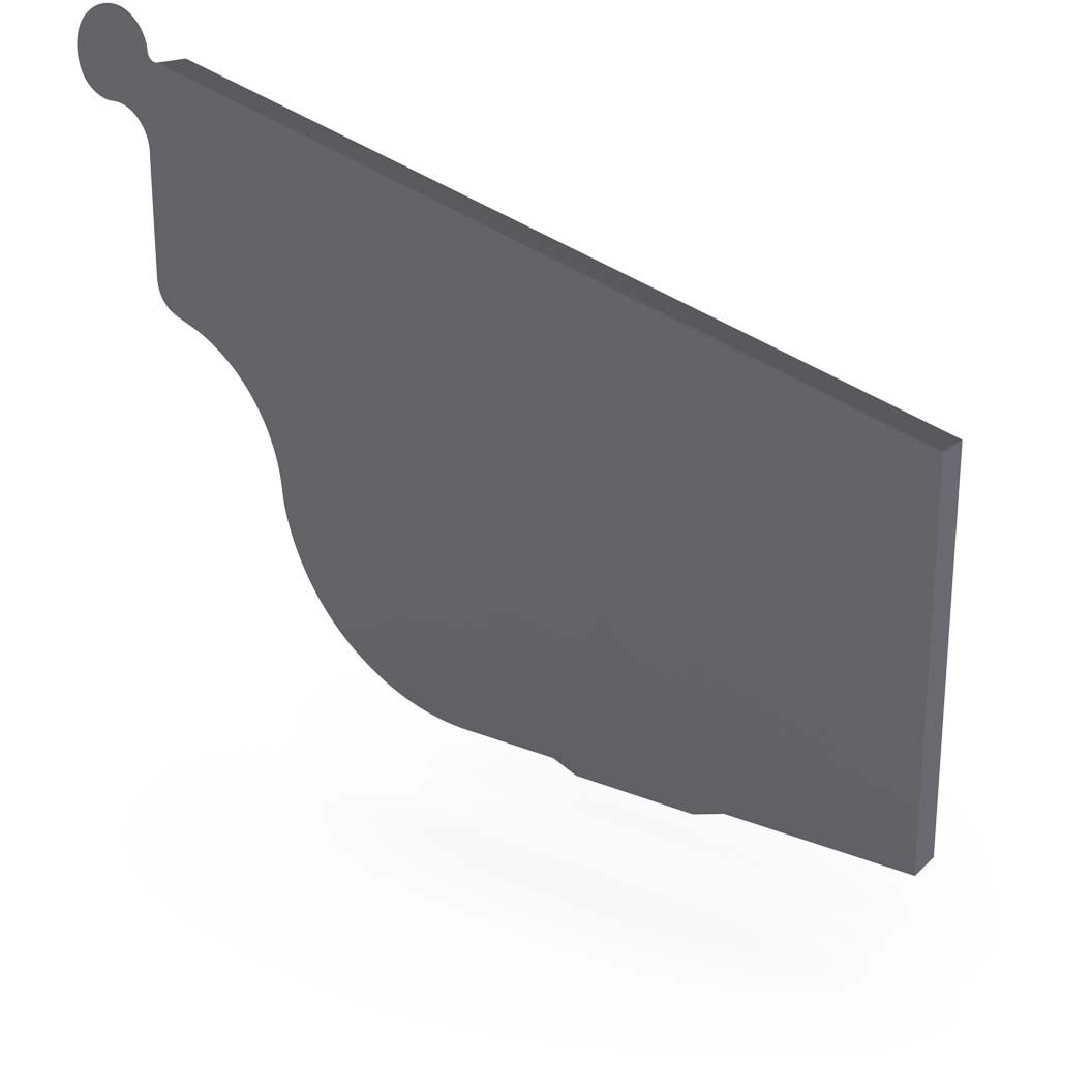 OG Gutter 125 Ribbed Stop End Right Hand Granite