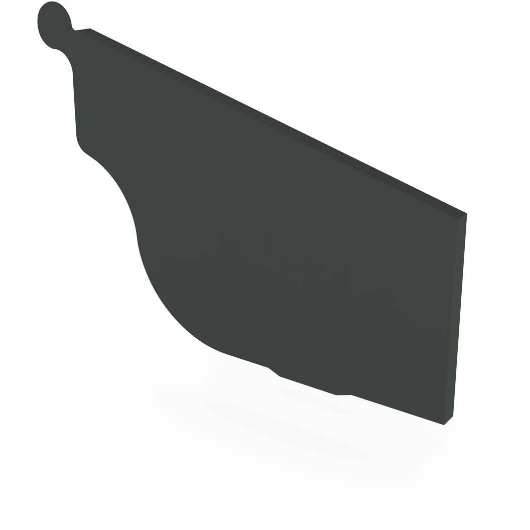 OG Gutter 125 Ribbed Stop End Right Hand Gun Metal Grey