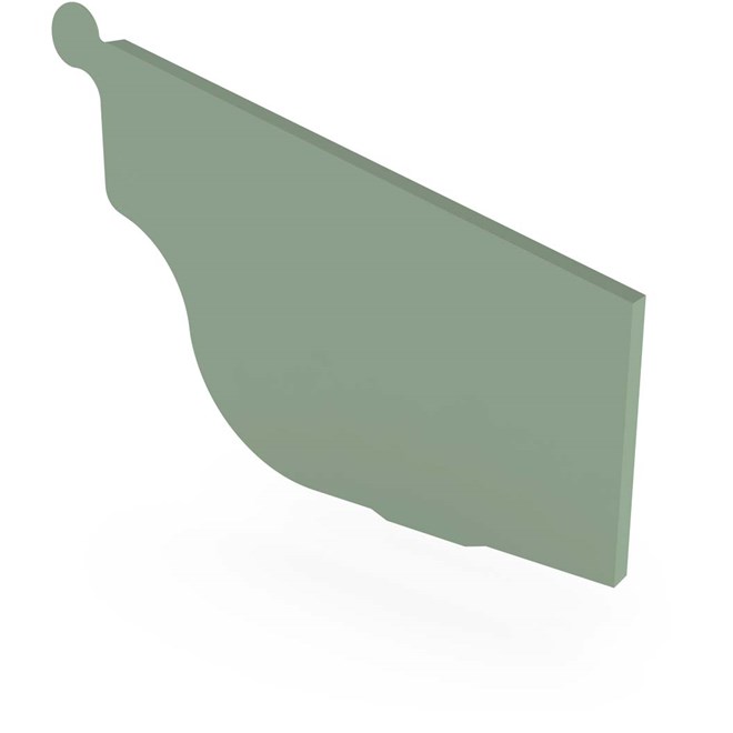 OG Gutter 125 Ribbed Stop End Right Hand Mist Green