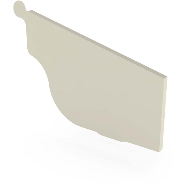 OG Gutter 125 Ribbed Stop End Right Hand Moss Vale Sand